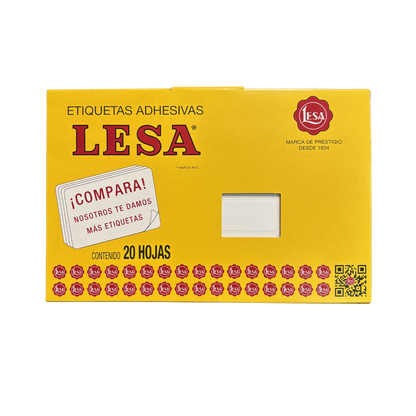 Etiqueta Adhesiva #15 (47 x 21 mm) 12 Hojas con 24 (288) | Lesa 2-515