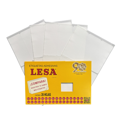 Etiqueta Adhesiva #19 (101 x 46 mm) 12 Hojas con 6 (72) | Lesa 2-519