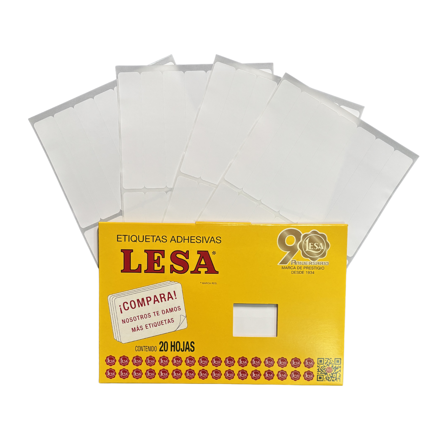 Etiqueta Adhesiva #20 (102 x 20 mm) 12 Hojas con 14 (168) | Lesa 2-520