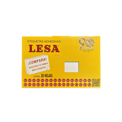 Etiqueta Adhesiva #20 (102 x 20 mm) 12 Hojas con 14 (168) | Lesa 2-520