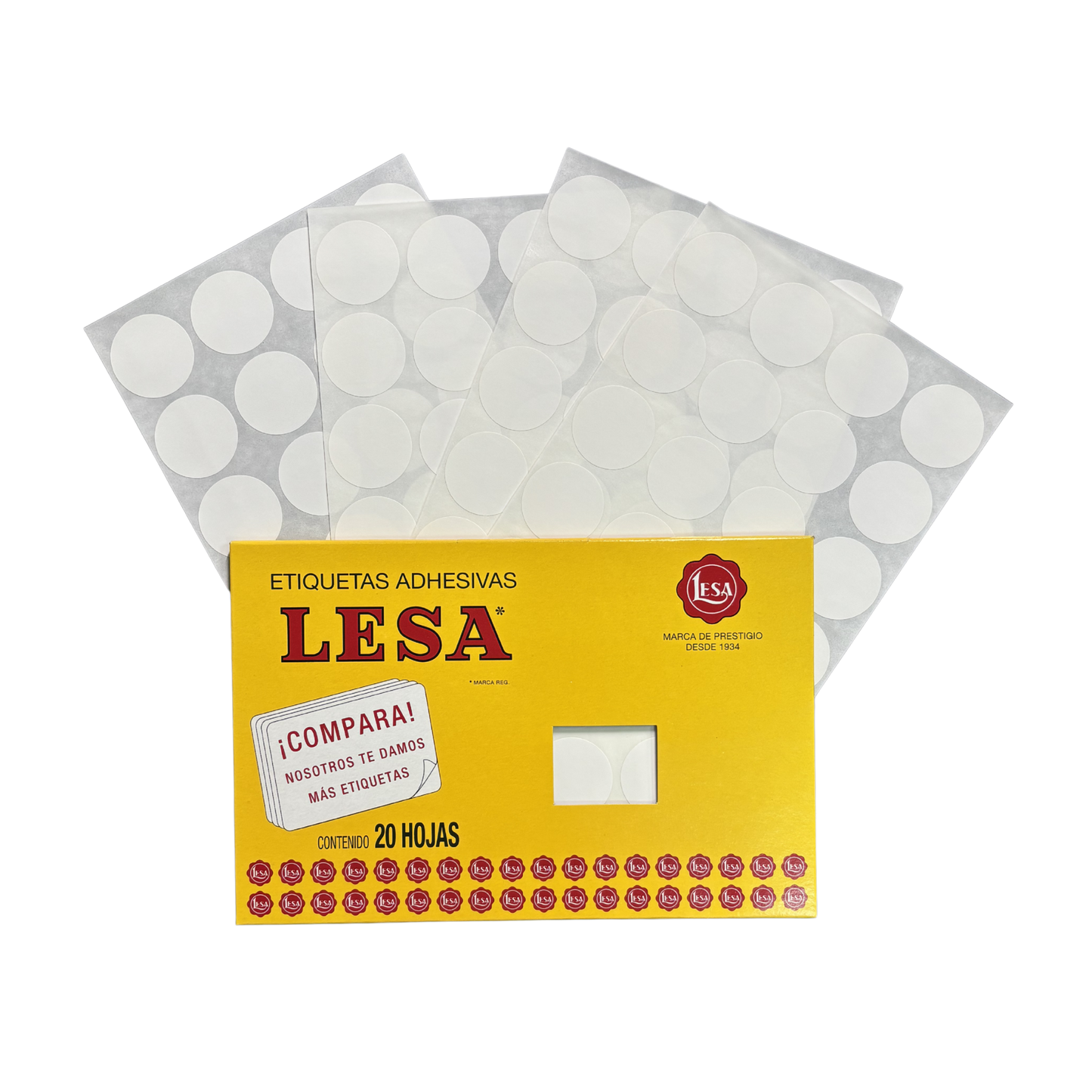 Etiqueta Adhesiva #22 (32 mm) 12 Hojas con 24 (288) | Lesa 2-522