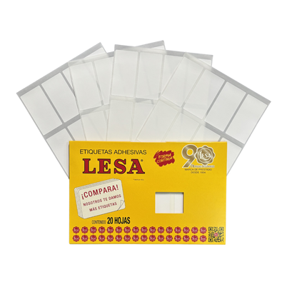Etiqueta Adhesiva #24 (32 x 64 mm) 12 Hojas con 12 (144) | Lesa 2-524