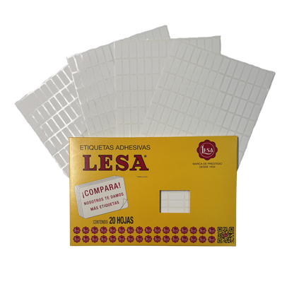 Etiqueta Adhesiva #4 (20 x 08 mm) 12 Hojas con 140 (1680) |  Lesa 2-504
