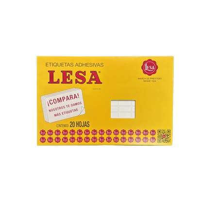 Etiqueta Adhesiva #4 (20 x 08 mm) 12 Hojas con 140 (1680) |  Lesa 2-504