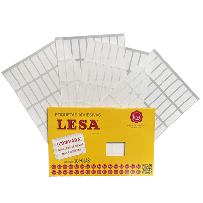 Etiqueta Adhesiva #6 (38 x 13 mm) 12 Hojas con 45 (540) |  LESA