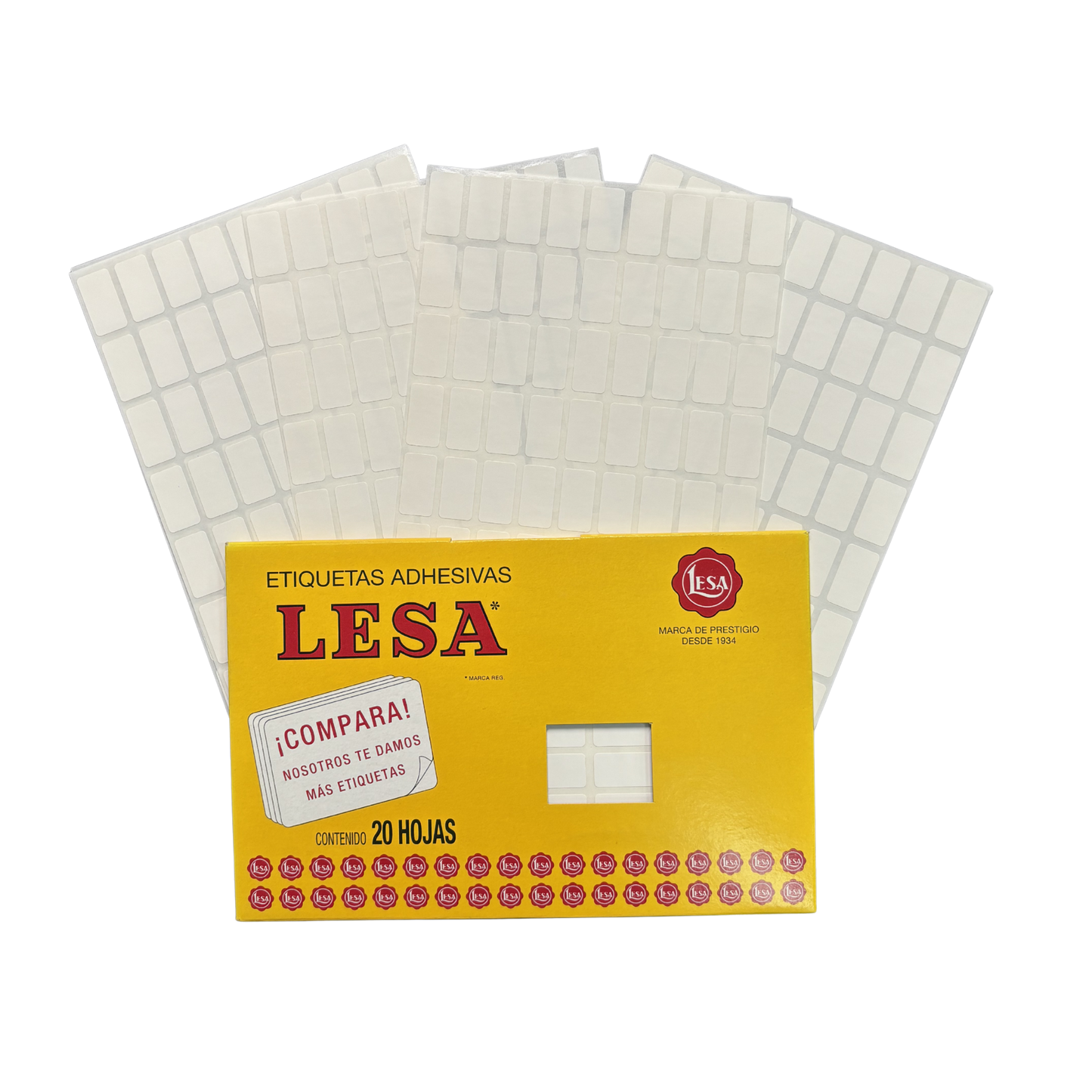 Etiqueta Adhesiva #8 (24 x 13 mm) 12 Hojas con 72 (864) | Lesa 2-508