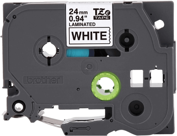 Cinta Tze 1" 24mm x 8m Negro/Blanco | Brother TZe-251