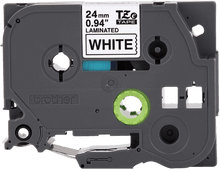 Cinta Tze 1" 24mm x 8m Negro/Blanco | Brother TZe-251