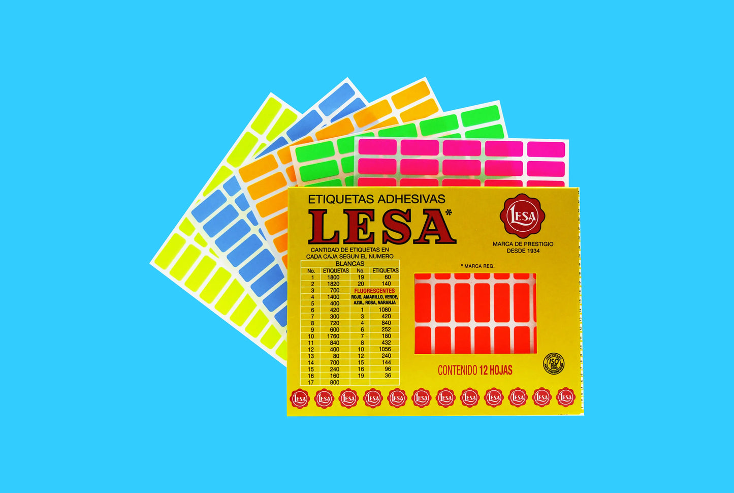 Etiqueta Adhesiva #4 (20 x 08 mm) 12 Hojas con 140 (1680) |  Lesa 2-504