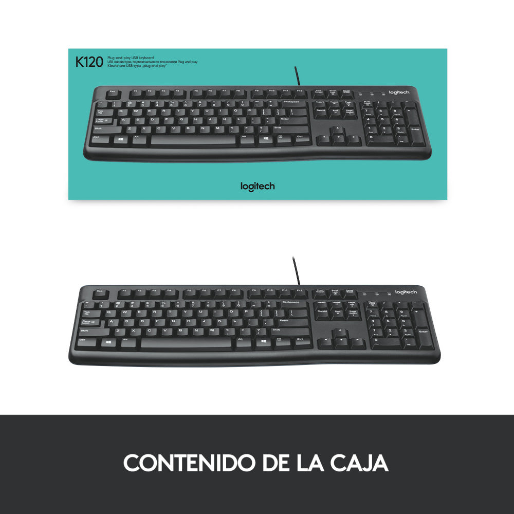 Teclado K120 Estandar Usb Negro Logitech 920 004422