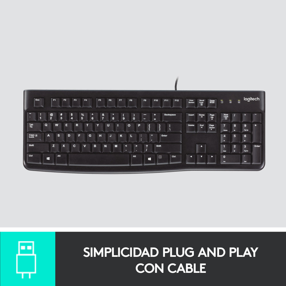 Teclado K120 Estandar Usb Negro Logitech 920 004422