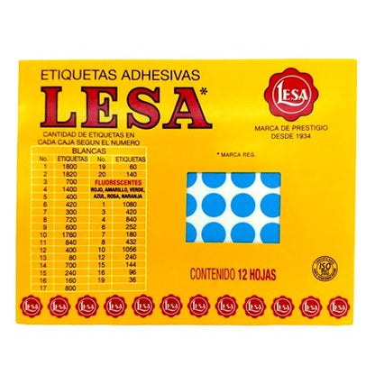Etiqueta #10 de 10 mm 12 Hojas con 176 | LESA