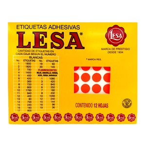 Etiqueta #10 de 10 mm 12 Hojas con 176 | LESA