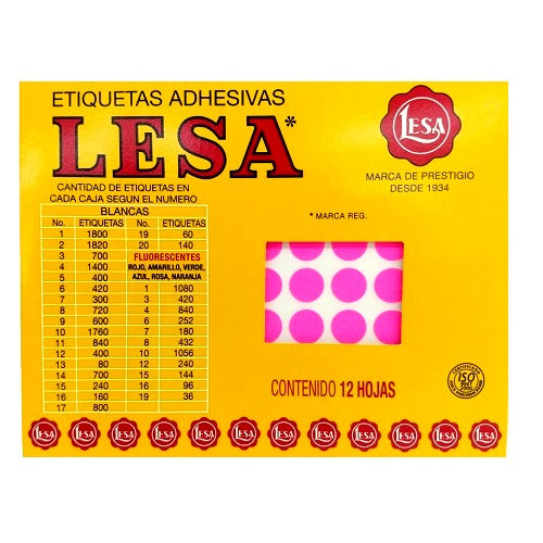 Etiqueta #10 de 10 mm 12 Hojas con 176 | LESA