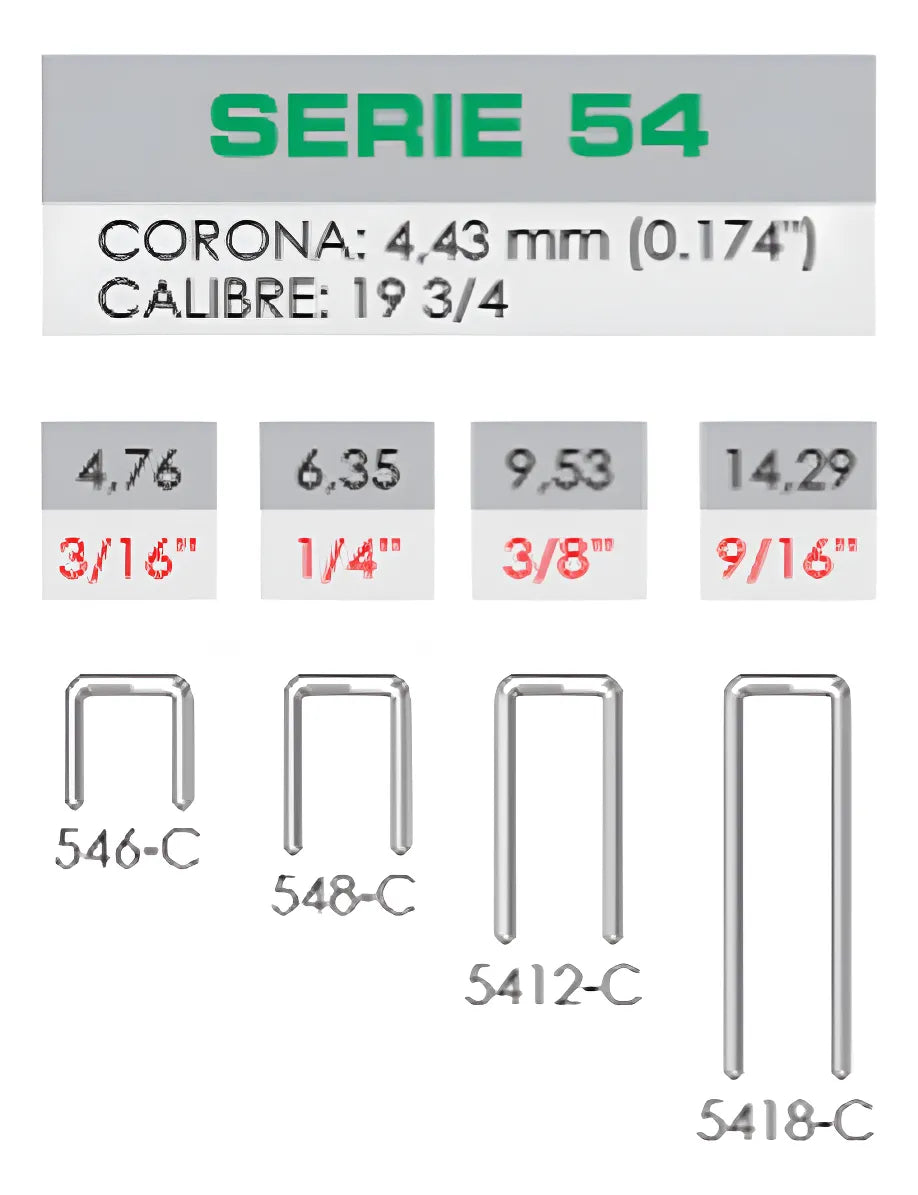Grapa Trabajo Pesado 5412-C 9.53 mm (3/8 in) con 5040 | FIFA 0233