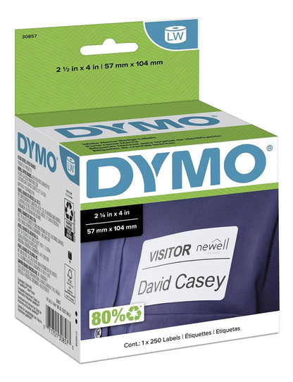 Etiqueta LW 2 1/4 x 4 in. Blanca Rollo C/250 | Dymo 30857