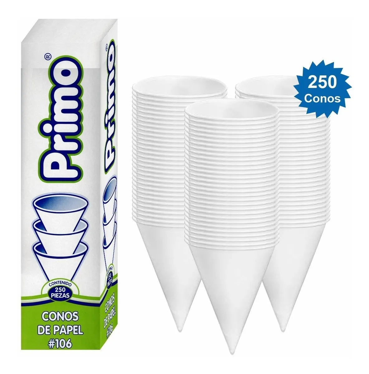 Conos de Papel para Agua #106 C/ 250 | Primo COP0601