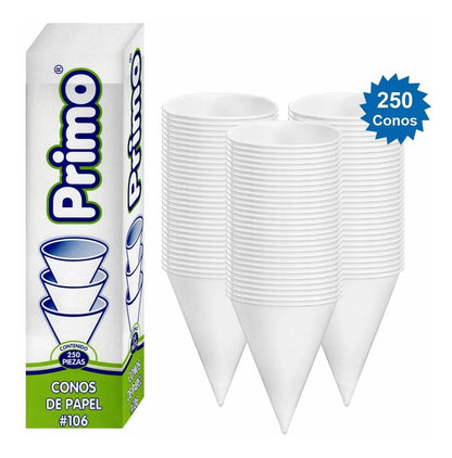 Conos de Papel para Agua #106 C/ 250 | Primo COP0601