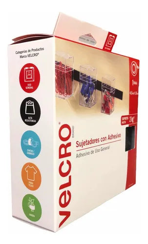 Sujetadores con Adhesivo Negro 4.5 m x 1.9 cm | Velcro 90276