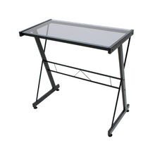 Escritorio Metálico con Cristal Templado Negro | JM-907GN Mobilek