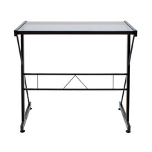 Escritorio Metálico con Cristal Templado Negro | JM-907GN Mobilek