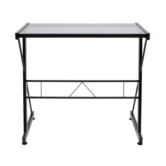Escritorio Metálico con Cristal Templado Negro | JM-907GN Mobilek