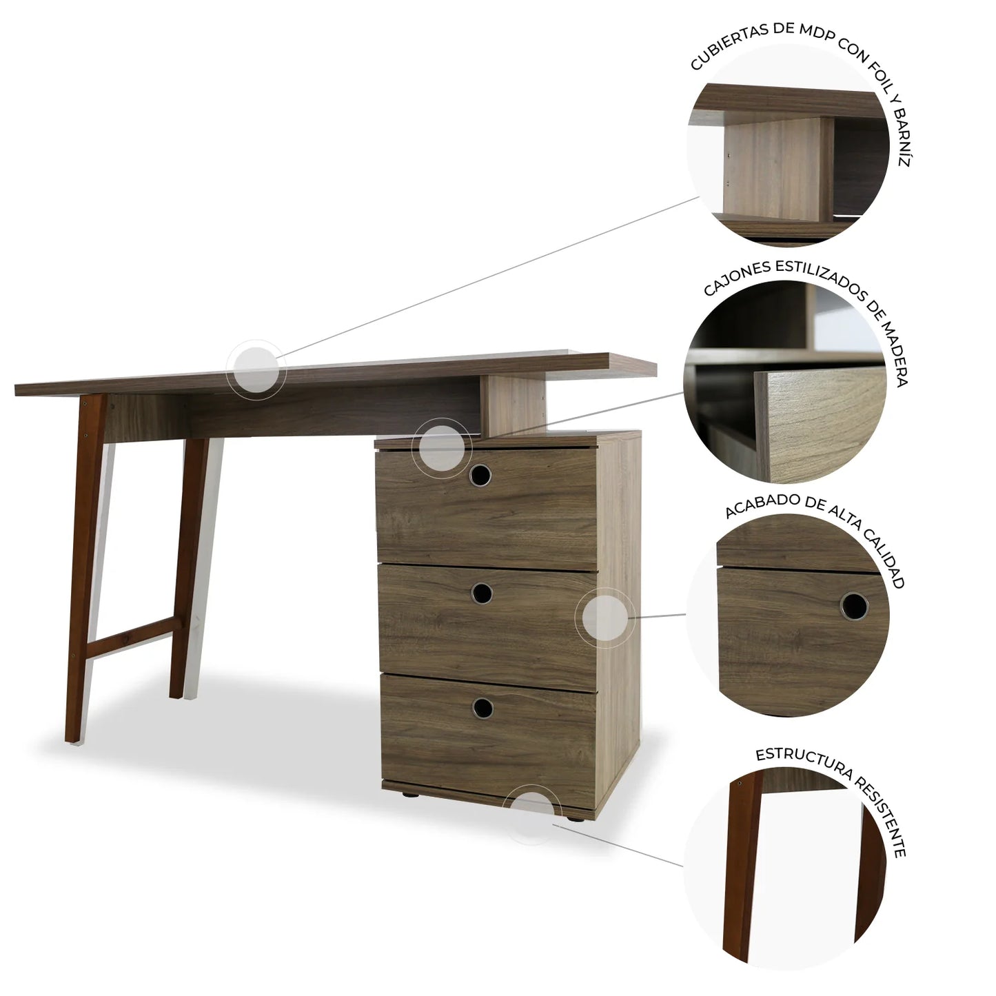 Escritorio con Cajonera Milano | Mobilek