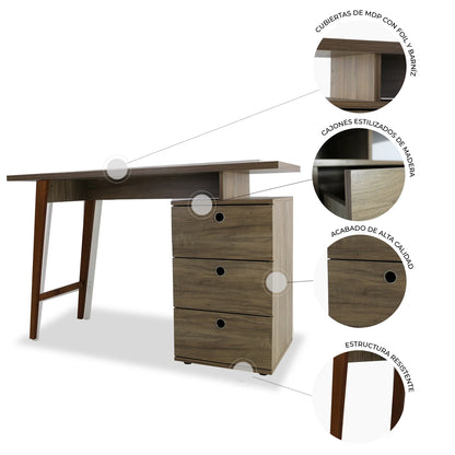 Escritorio con Cajonera Milano | Mobilek