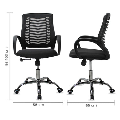 Silla Secretarial Mesh Negra | JM-108 Mobilek