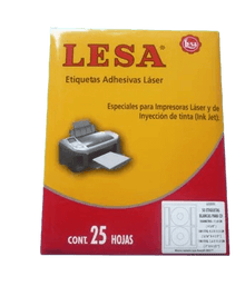Etiqueta Adhesiva Laser/Inkjet para CD-DVD Blanca |  Lesa LCCD25