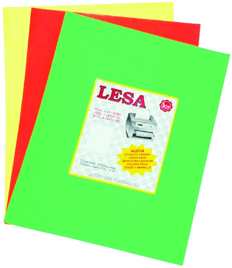 Etiqueta Adhesiva Laser Carta Colores Neón 60 H | Lesa LE100