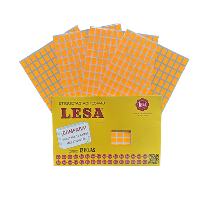 Etiqueta Adhesiva #1  12 x 09 mm 12 Hojas con 180 |  LESA 2-501