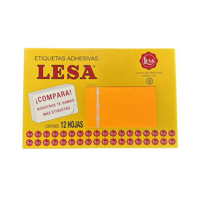 Etiqueta Adhesiva #20 (102 x 20 mm) 12 Hojas con 14 (168) | Lesa 2-520