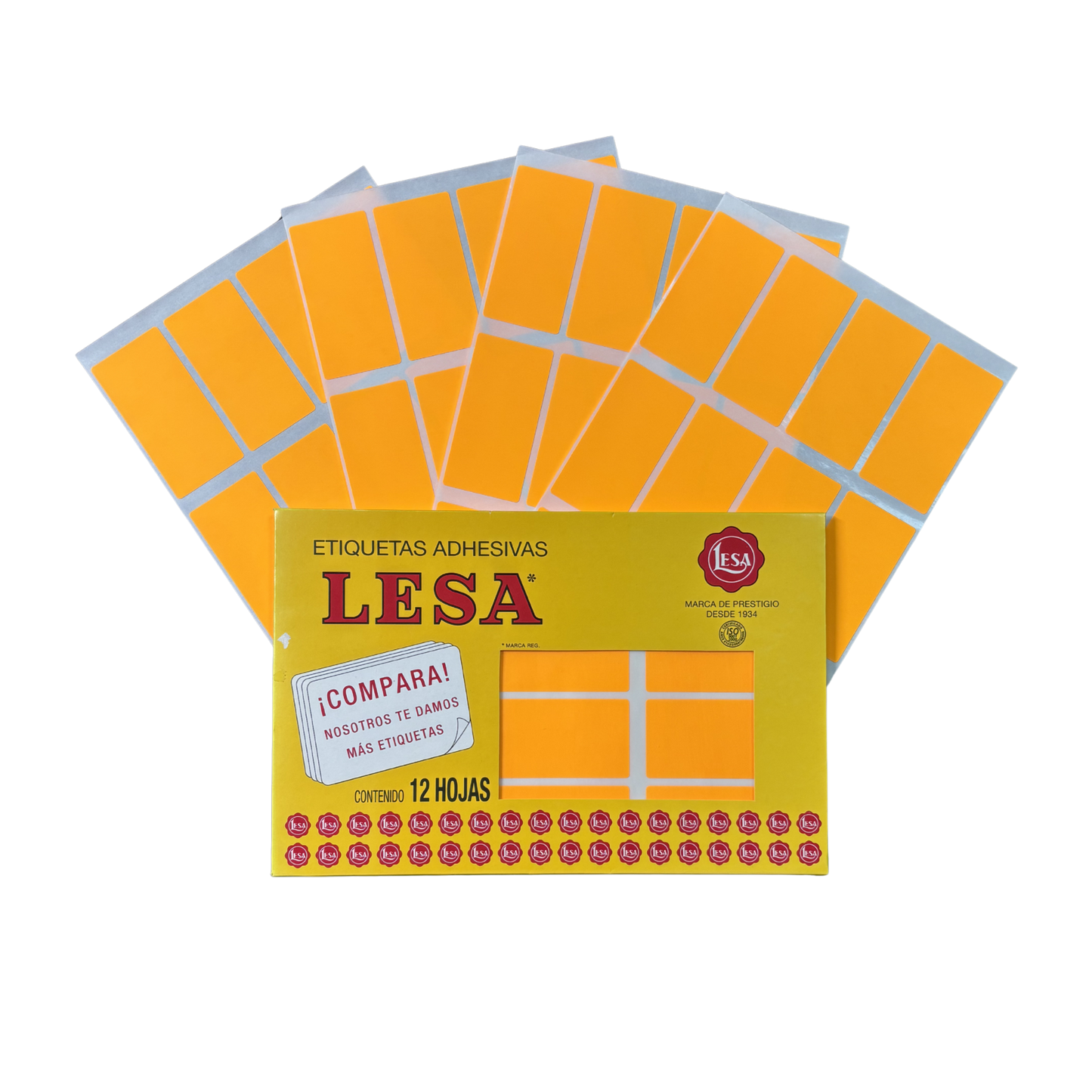 Etiqueta Adhesiva #24 (32 x 64 mm) 12 Hojas con 12 (144) | Lesa 2-524