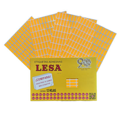 Etiqueta Adhesiva #4 (20 x 08 mm) 12 Hojas con 140 (1680) |  Lesa 2-504