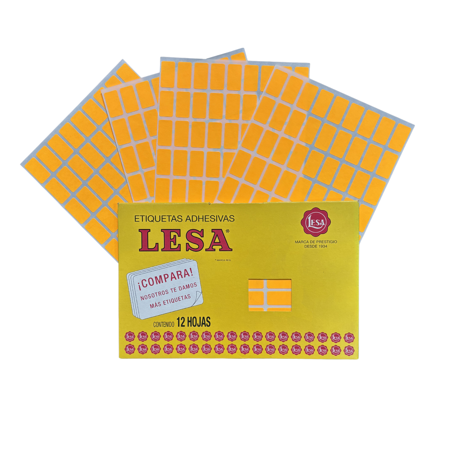 Etiqueta Adhesiva #8 (24 x 13 mm) 12 Hojas con 72 (864) | Lesa 2-508