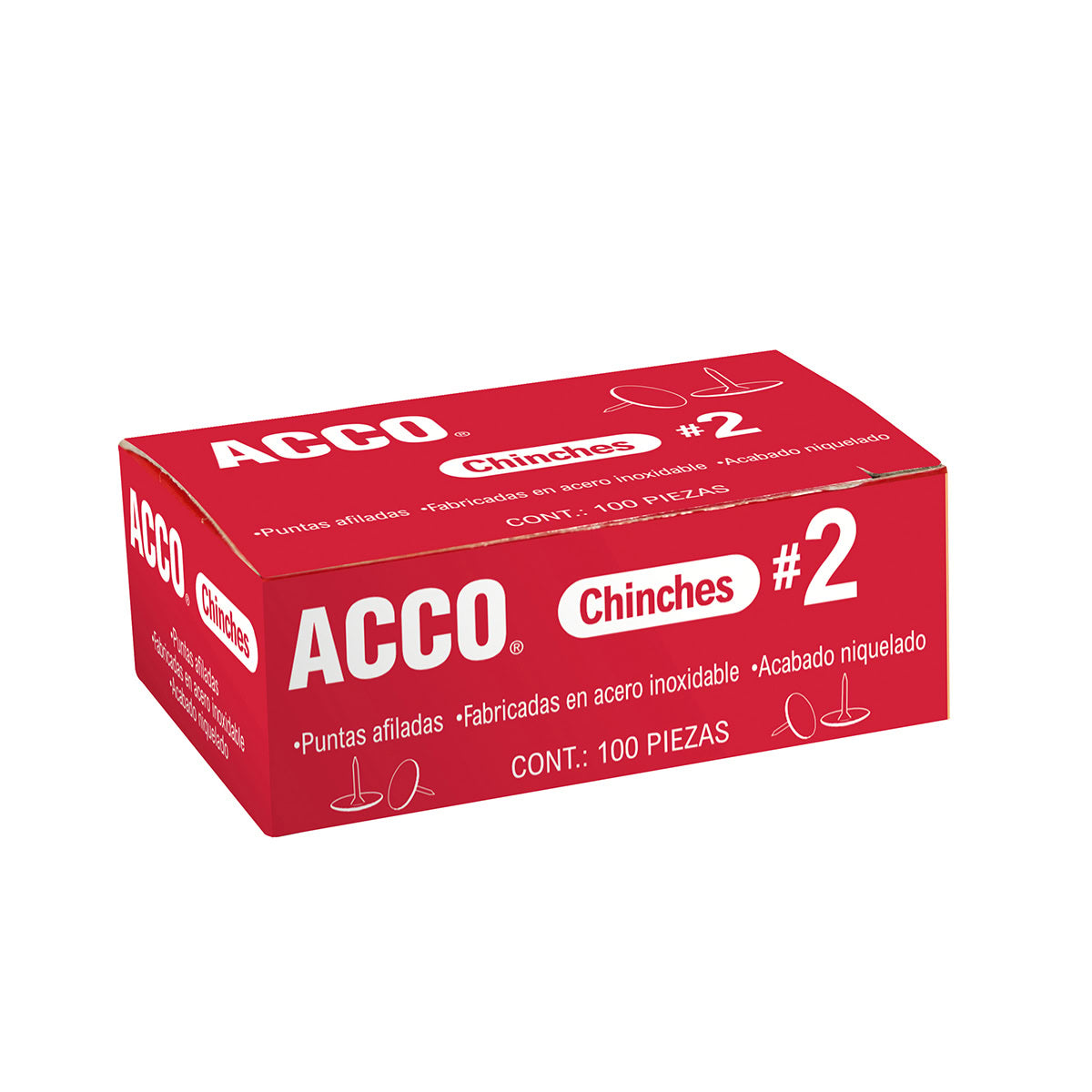 Chinche metálica #2 3/8" C/100 | ACCO P2629