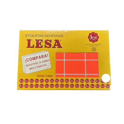 Etiqueta Adhesiva #16 (49 x 33 mm) 12 Hojas con 16 (192) | LESA 2-516