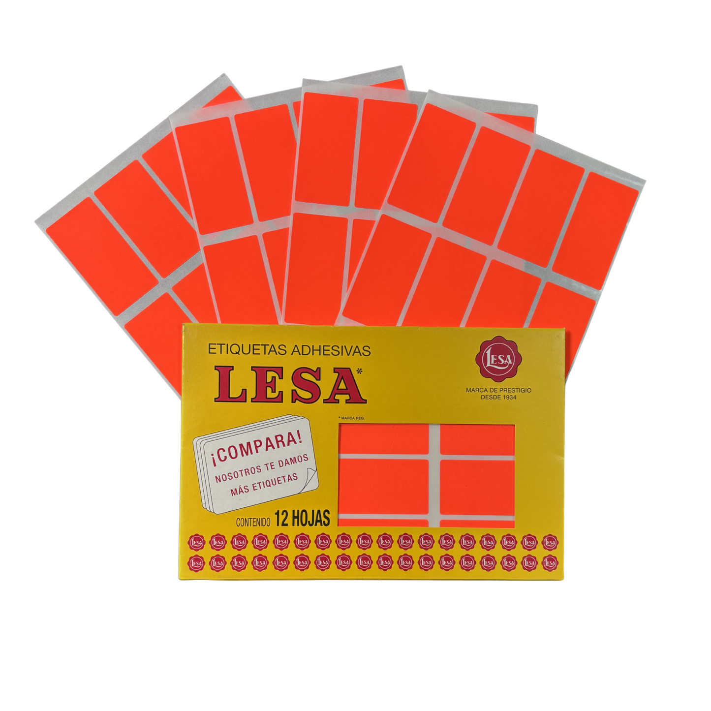 Etiqueta Adhesiva #24 (32 x 64 mm) 12 Hojas con 12 (144) | Lesa 2-524