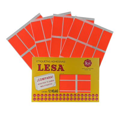 Etiqueta Adhesiva #24 (32 x 64 mm) 12 Hojas con 12 (144) | Lesa 2-524