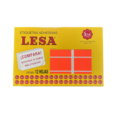 Etiqueta Adhesiva #24 (32 x 64 mm) 12 Hojas con 12 (144) | Lesa 2-524