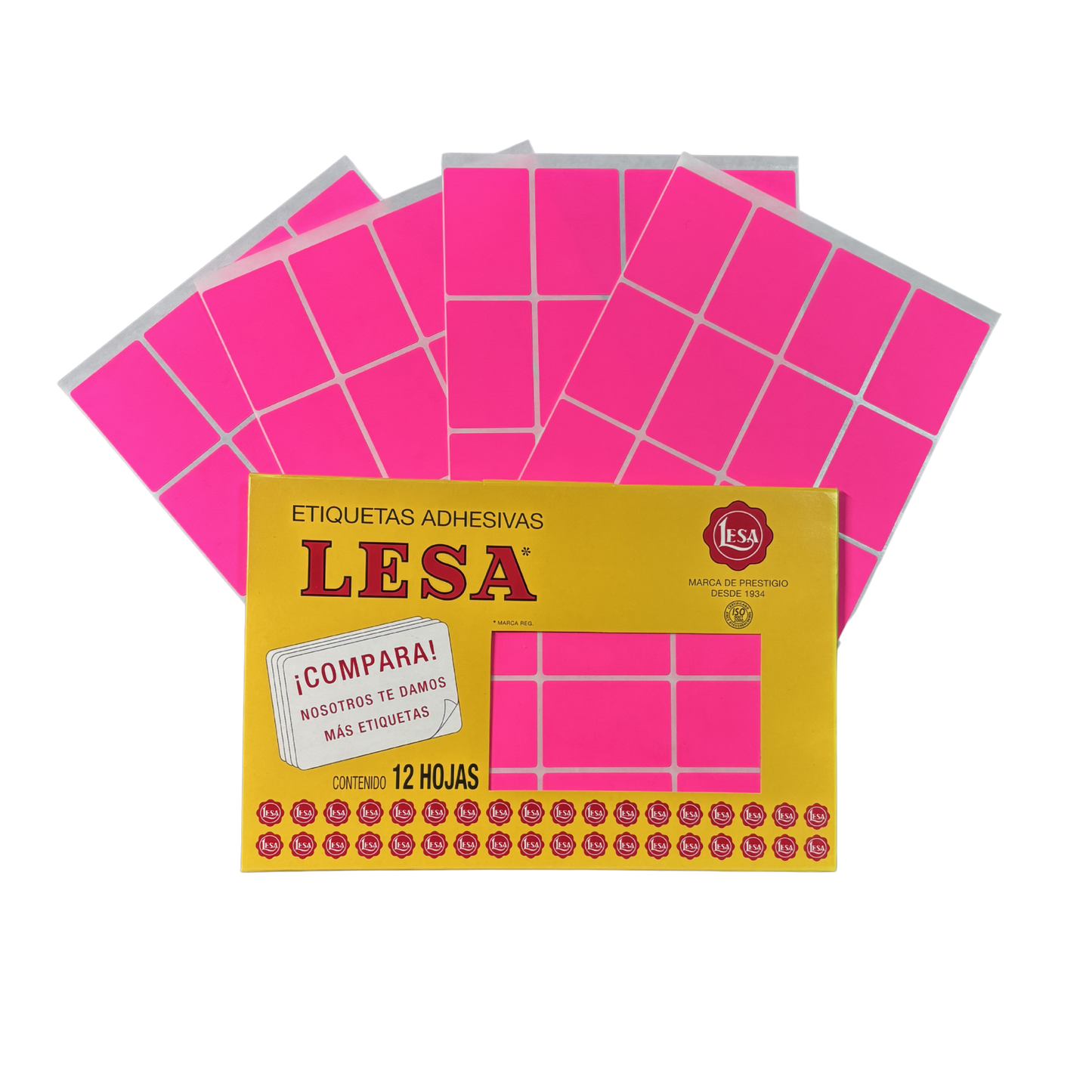 Etiqueta Adhesiva #16 (49 x 33 mm) 12 Hojas con 16 (192) | LESA 2-516