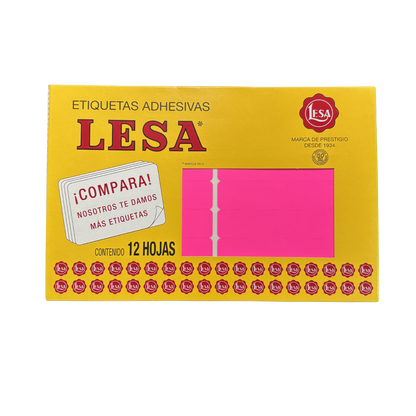 Etiqueta Adhesiva #20 (102 x 20 mm) 12 Hojas con 14 (168) | Lesa 2-520