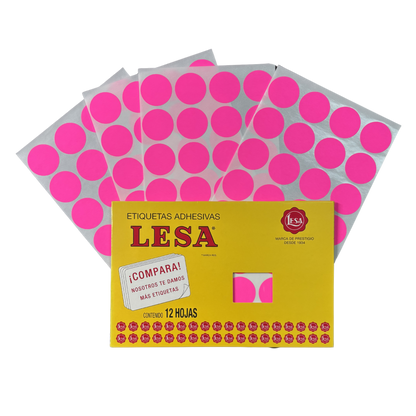 Etiqueta Adhesiva #22 (32 mm) 12 Hojas con 24 (288) | Lesa 2-522