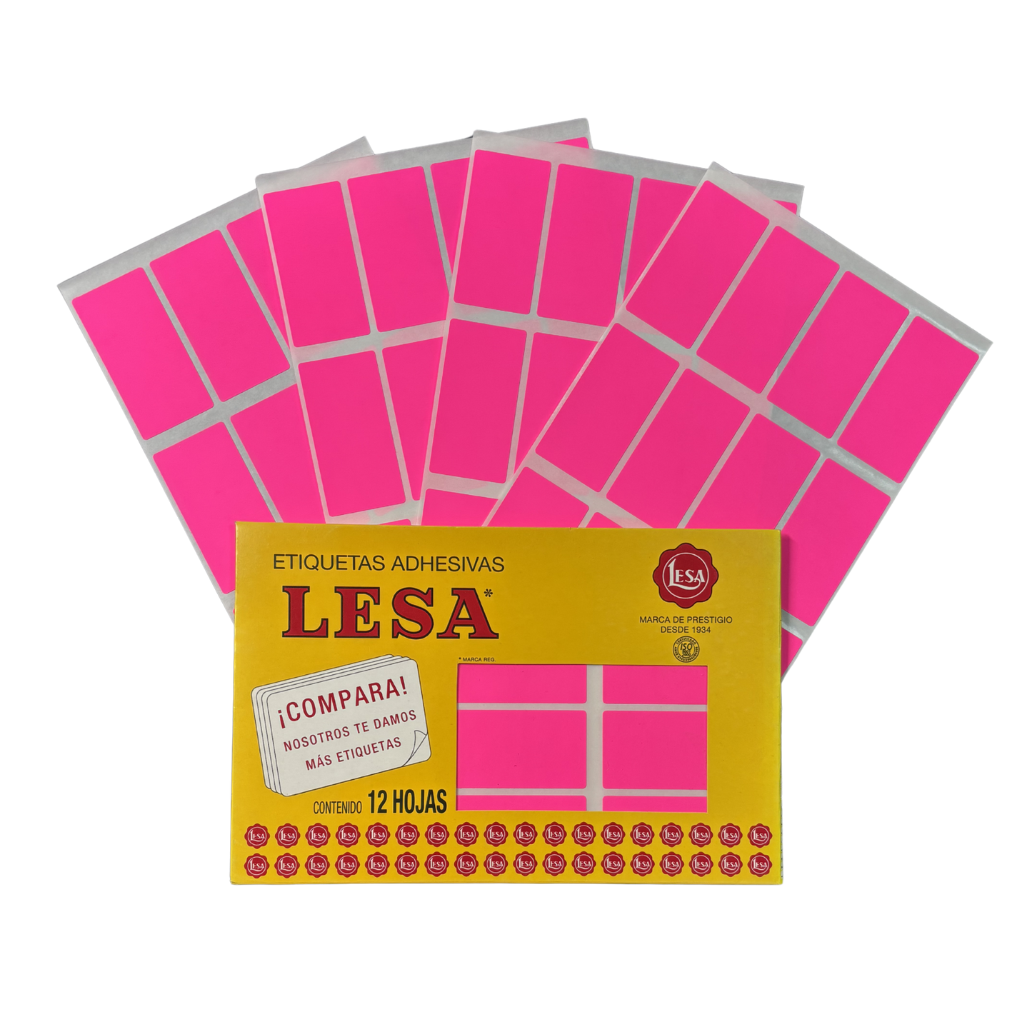Etiqueta Adhesiva #24 (32 x 64 mm) 12 Hojas con 12 (144) | Lesa 2-524