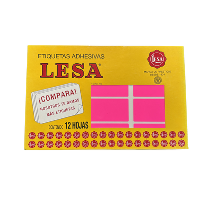 Etiqueta Adhesiva #24 (32 x 64 mm) 12 Hojas con 12 (144) | Lesa 2-524