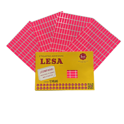 Etiqueta Adhesiva #4 (20 x 08 mm) 12 Hojas con 140 (1680) |  Lesa 2-504