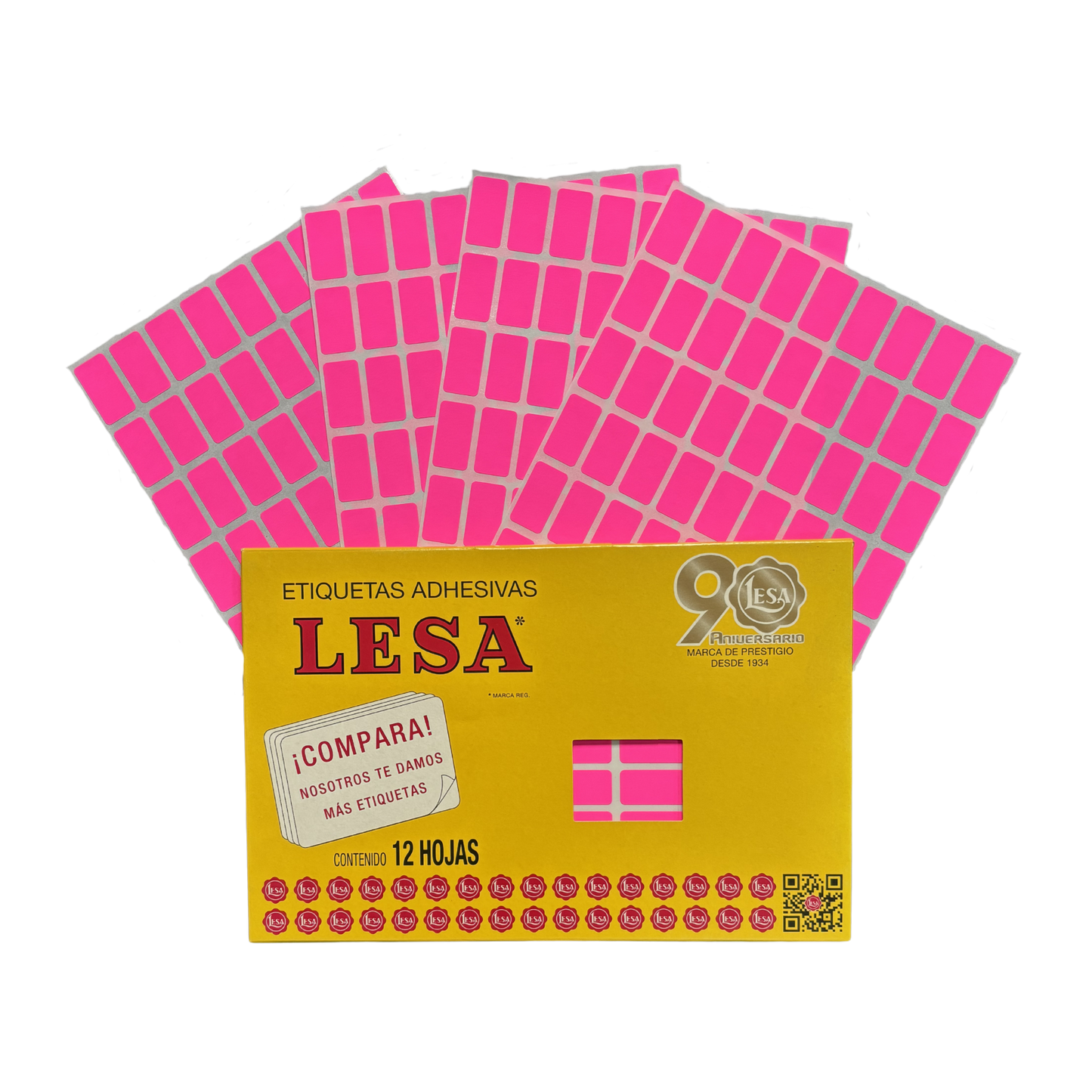 Etiqueta Adhesiva #8 (24 x 13 mm) 12 Hojas con 72 (864) | Lesa 2-508