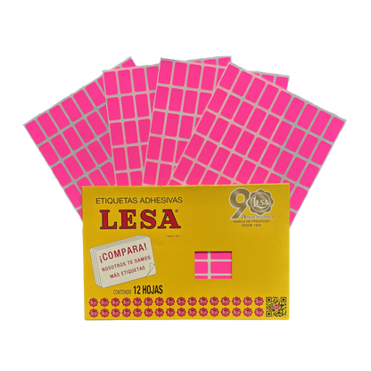Etiqueta Adhesiva #8 (24 x 13 mm) 12 Hojas con 72 (864) | Lesa 2-508