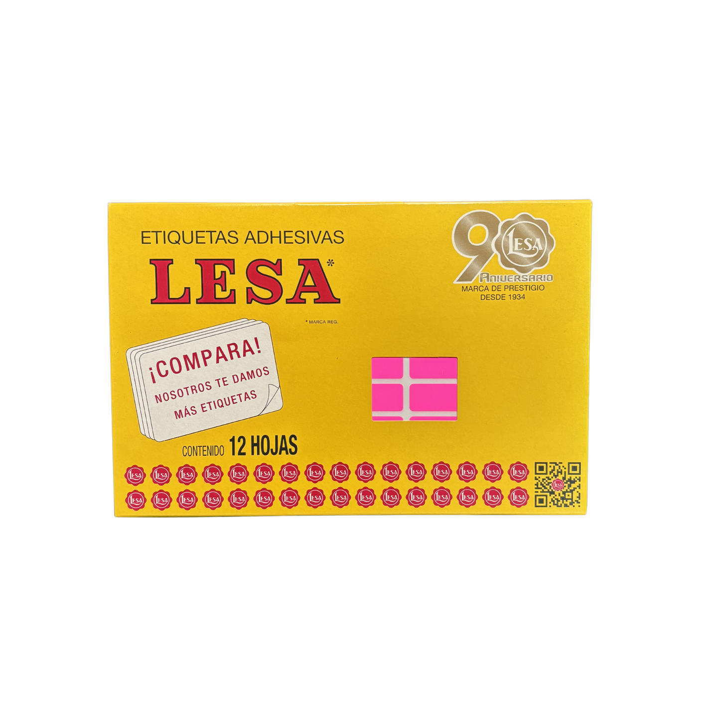 Etiqueta Adhesiva #8 (24 x 13 mm) 12 Hojas con 72 (864) | Lesa 2-508